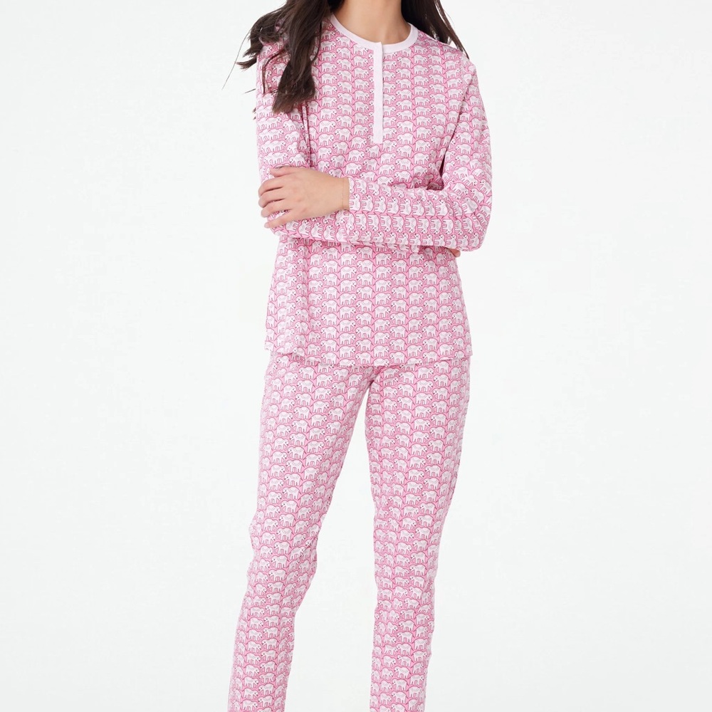 Roller Rabbit Pink Hathi Elephant Pajamas Size XXS